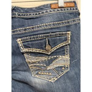 Rhythm In Blues Jeans Women's Casual Capri Denim Blue Size 10 Flap Pocket